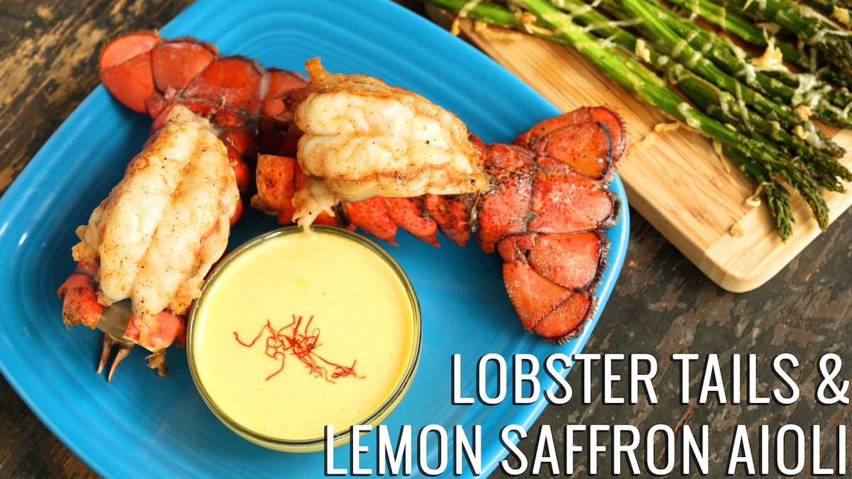 Broiled Lobster Tails with Lemon Saffron Aioli Recipe