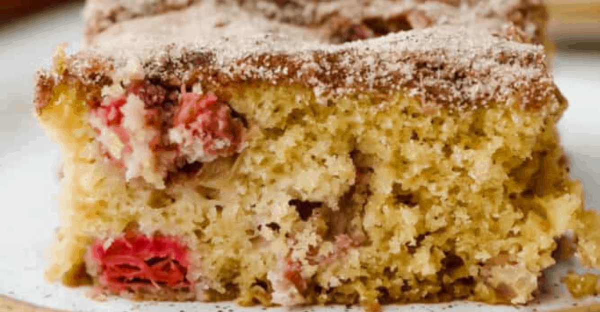 Cinnamon Sugar Rhubarb Cake