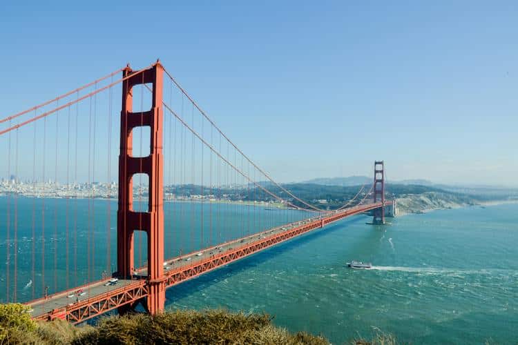 Wide shot of the Golden Gate Bridge